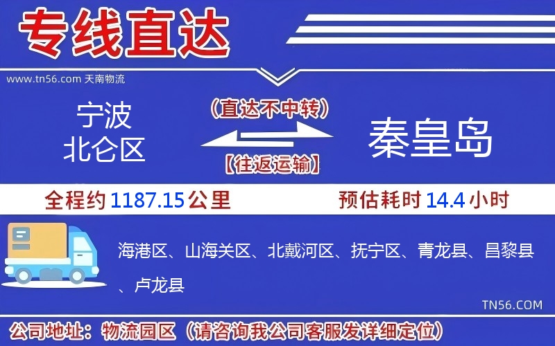 寧波北侖區(qū)到秦皇島物流公司 寧波北侖區(qū)到秦皇島物流公司