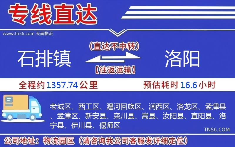 石排鎮(zhèn)到洛陽物流公司 石排鎮(zhèn)到洛陽物流公司