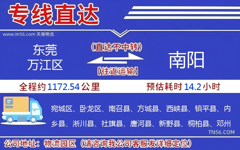 東莞萬(wàn)江區(qū)到南陽(yáng)物流公司