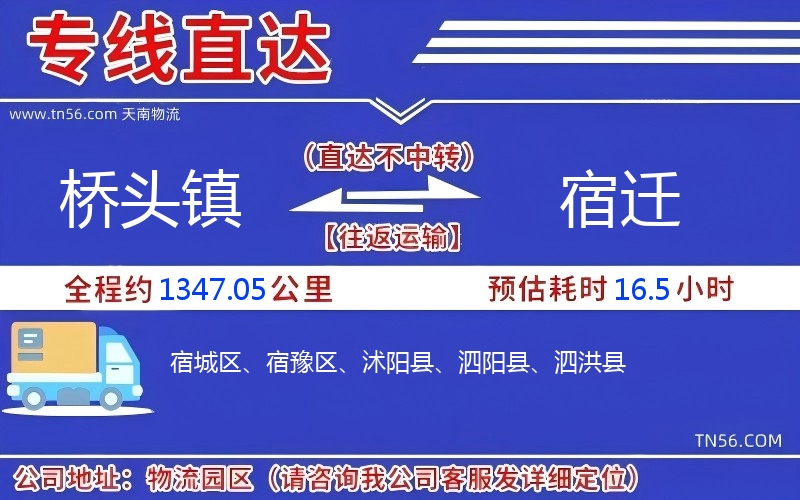 橋頭鎮(zhèn)到宿遷物流公司