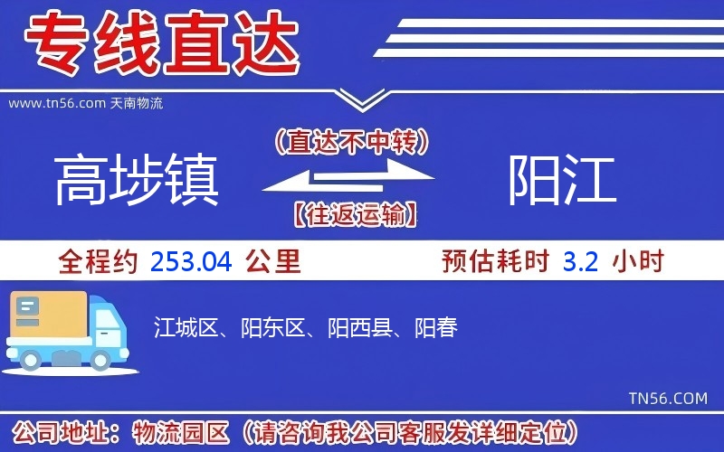 高埗鎮(zhèn)到陽江物流公司 高埗鎮(zhèn)到陽江物流公司