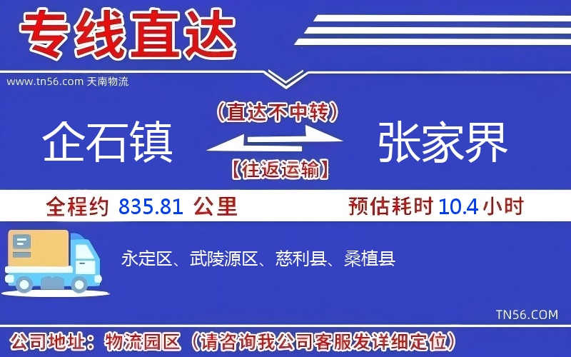 企石鎮(zhèn)到張家界物流公司